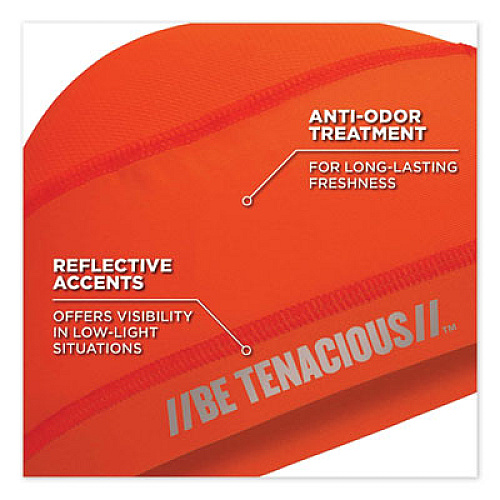 ergodyne Chill-Its 6632 Performance Knit Cooling Skull Cap, Polyester/Spandex, One Size Fits Most, Orange (12688)