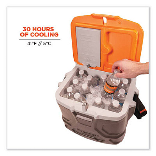 ergodyne Chill-Its 5170 17-Quart Industrial Hard Sided Cooler, Orange/Gray (13170)