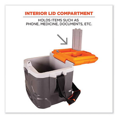 ergodyne Chill-Its 5170 17-Quart Industrial Hard Sided Cooler, Orange/Gray (13170)