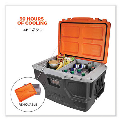 ergodyne Chill-Its 5171 48-Quart Industrial Hard Sided Cooler, Orange/Gray (13171)