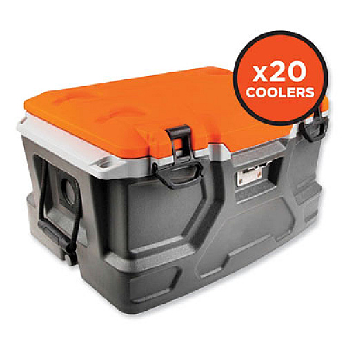 ergodyne Chill-Its 5171 48-Quart Industrial Hard Sided Cooler, Orange/Gray, 20/Pallet (13173)