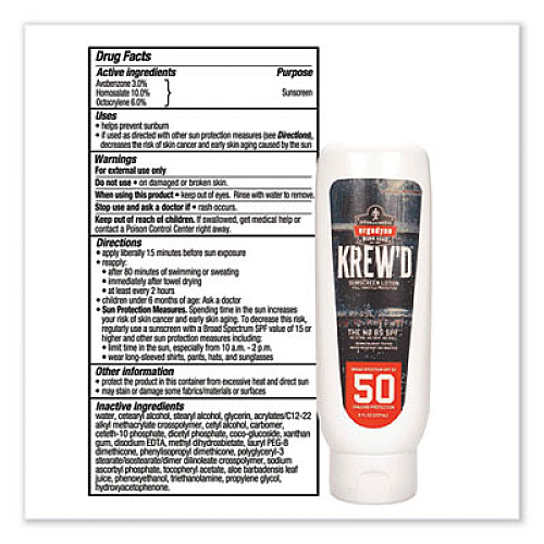 ergodyne Krewd 6351 SPF 50 Sunscreen Lotion, 8 oz Bottle (16631)