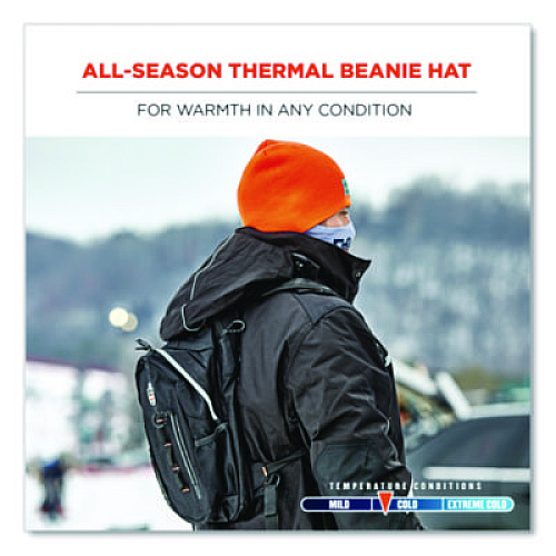 ergodyne N-Ferno 6812 Rib Knit Beanie, One Size Fits Most, Black (16812)