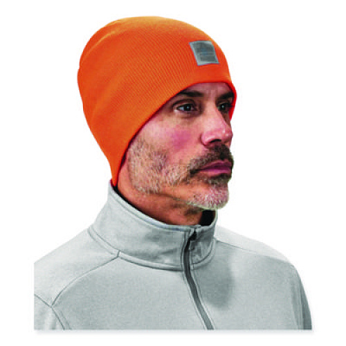 ergodyne N-Ferno 6812 Rib Knit Beanie, One Size Fits Most, Orange (16814)