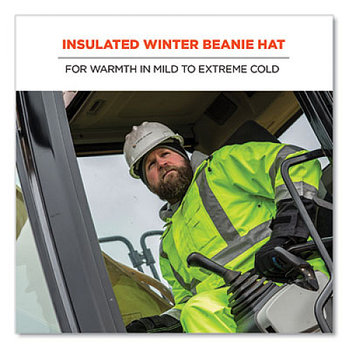 ergodyne N-Ferno 6818 Knit Winter Hat Fleece Lined, One Size Fits Most, Black (16818)