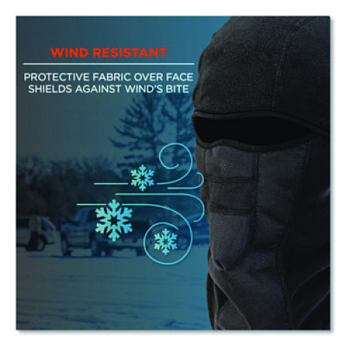 ergodyne N-Ferno 6823 Hinged Balaclava Face Mask, Fleece, One Size Fits Most, Black (16823)