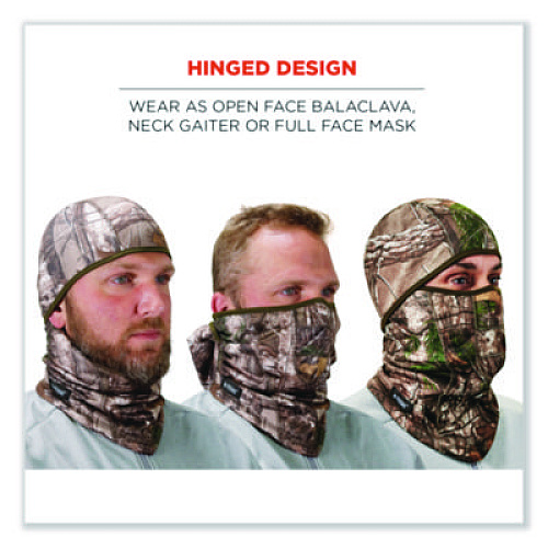 ergodyne N-Ferno 6823 Hinged Balaclava Face Mask, Fleece, One Size Fits Most, Realtree Edge (16833)