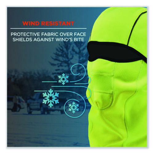 ergodyne N-Ferno 6823 Hinged Balaclava Face Mask, Fleece, One Size Fits Most, Lime (16834)