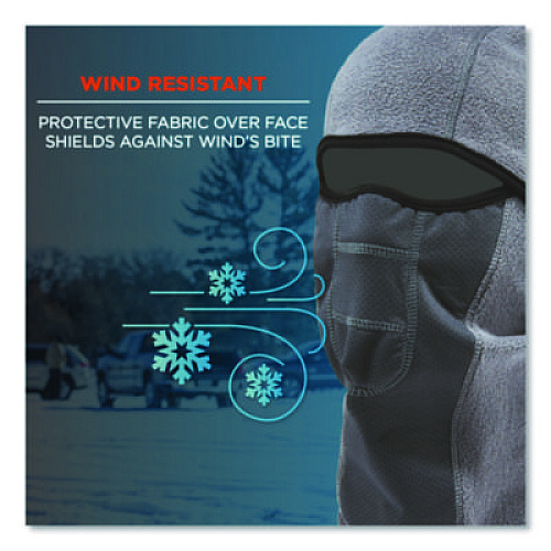 ergodyne N-Ferno 6823 Hinged Balaclava Face Mask, Fleece, One Size Fits Most, Gray (16835)