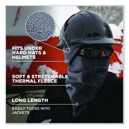 ergodyne N-Ferno 6823 Hinged Balaclava Face Mask, Fleece, One Size Fits Most, Gray (16835)