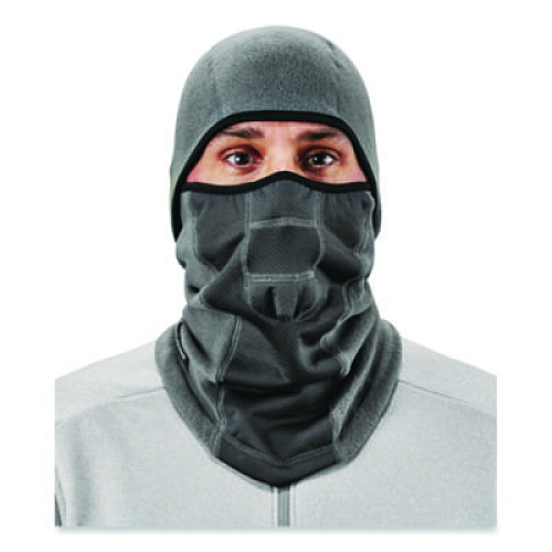 ergodyne N-Ferno 6823 Hinged Balaclava Face Mask, Fleece, One Size Fits Most, Gray (16835)