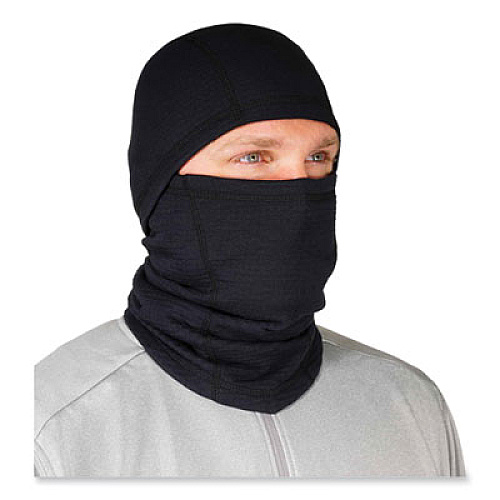 ergodyne N-Ferno 6847 FR Dual Compliant Balaclava Face Mask, Polartec FR Power Grid Fleece, One Size Fits Most, Black (16847)