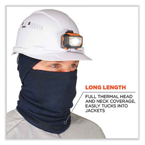 ergodyne N-Ferno 6847 FR Dual Compliant Balaclava Face Mask, Polartec FR Power Grid Fleece, One Size Fits Most, Navy (16848)