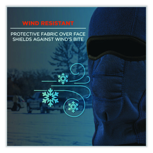 ergodyne N-Ferno 6823 Hinged Balaclava Face Mask, Fleece, One Size Fits Most, Navy (16851)