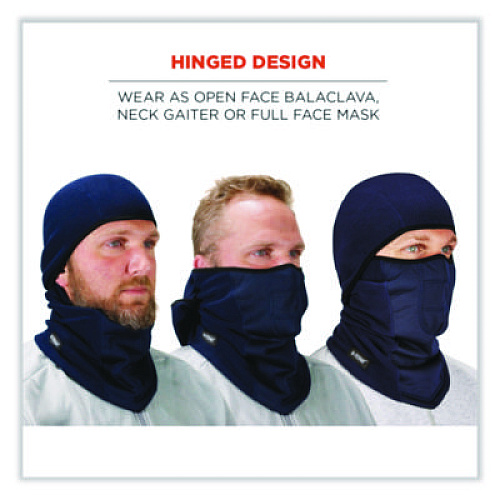 ergodyne N-Ferno 6823 Hinged Balaclava Face Mask, Fleece, One Size Fits Most, Navy (16851)