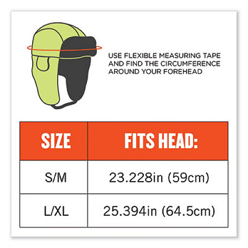ergodyne N-Ferno 6802 Classic Trapper Hat, Small/Medium, Lime (16853)
