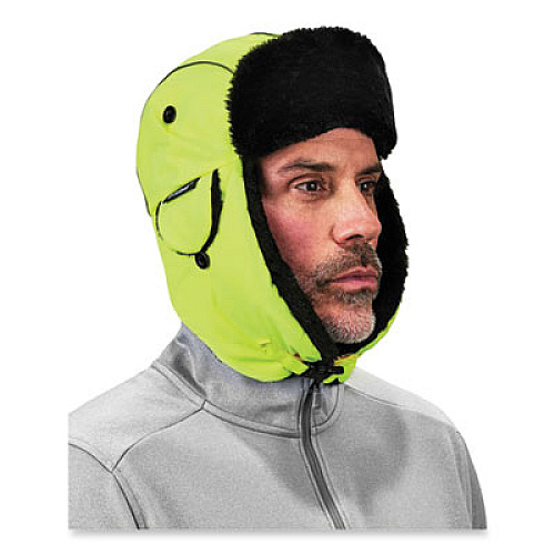 ergodyne N-Ferno 6802 Classic Trapper Hat, Small/Medium, Lime (16853)
