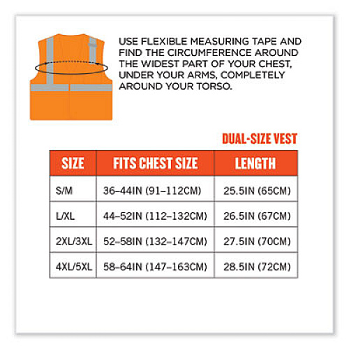ergodyne GloWear 8210HL Class 2 Economy Mesh Hook and Loop Vest, Polyester, 2X-Large/3X-Large, Orange (21017)