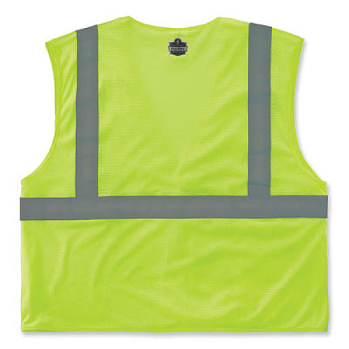 ergodyne GloWear 8210HL Class 2 Economy Mesh Hook and Loop Vest, Polyester, X-Small, Lime (21021)