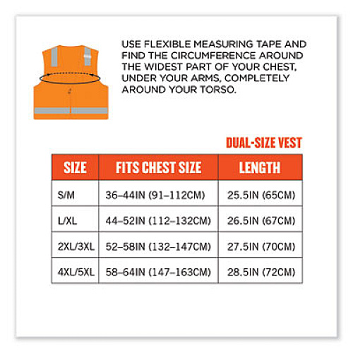 ergodyne GloWear 8215BA Class 2 Economy Breakaway Mesh Vest, Polyester, X-Small, Orange (21061)