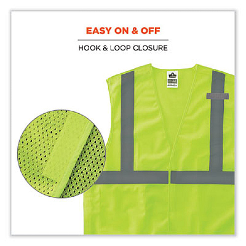 ergodyne GloWear 8215BA Class 2 Economy Breakaway Mesh Vest, Polyester, X-Small, Lime (21071)