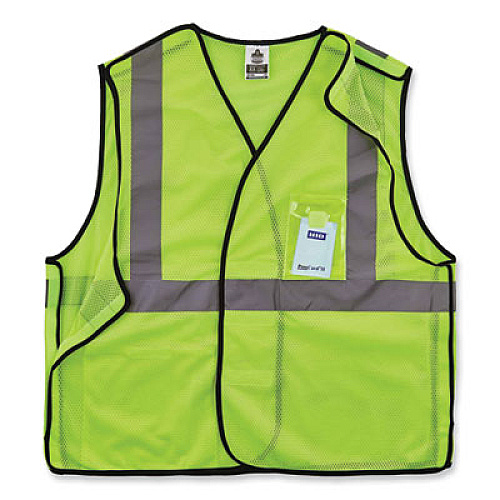ergodyne GloWear 8216BA Class 2 Breakaway Mesh ID Holder Vest, Polyester, 2X-Large/3X-Large, Lime (21097)