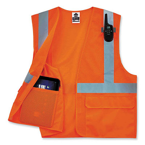 ergodyne GloWear 8220HL Class 2 Standard Mesh Hook and Loop Vest, Polyester, 2X-Large/3X-Large, Orange (21137)