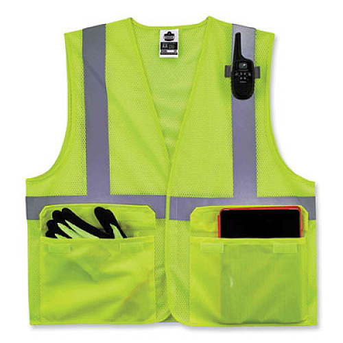 ergodyne GloWear 8220HL Class 2 Standard Mesh Hook and Loop Vest, Polyester, 2X-Large/3X-Large, Lime (21147)