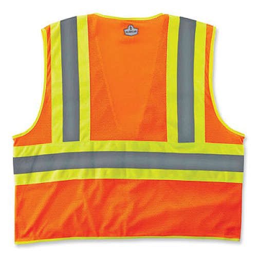 ergodyne GloWear 8229Z Class 2 Economy Two-Tone Zipper Vest, Polyester, Large/X-Large, Orange (21305)