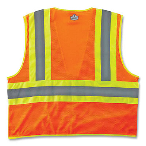 ergodyne GloWear 8229Z Class 2 Economy Two-Tone Zipper Vest, Polyester, 2X-Large/3X-Large, Orange (21307)