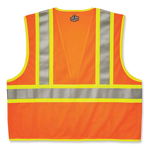 ergodyne GloWear 8230Z Class 2 Two-Tone Mesh Zipper Vest, Polyester, Large/X-Large, Orange (21315)