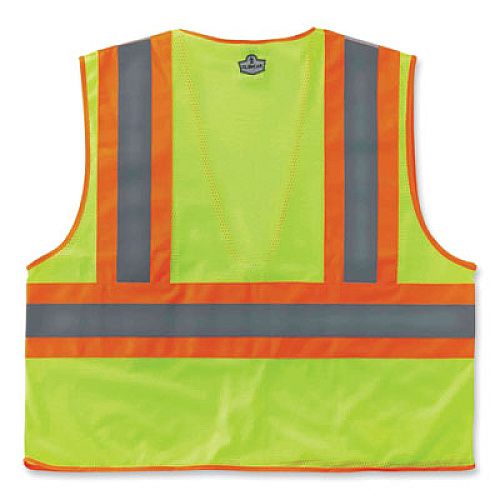ergodyne GloWear 8230Z Class 2 Two-Tone Mesh Zipper Vest, Polyester, 2X-Large/3X-Large, Lime (21327)