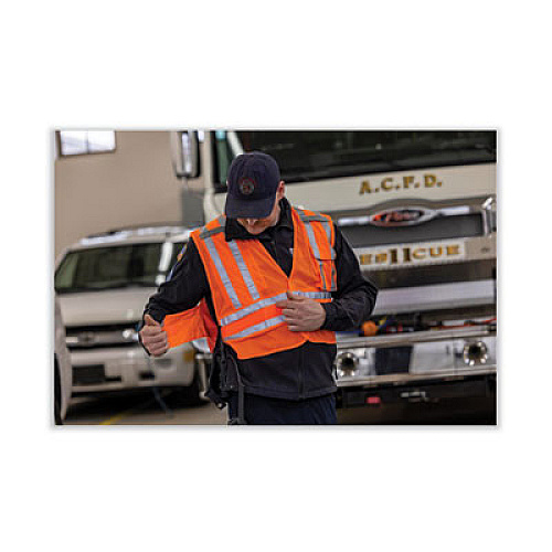 ergodyne GloWear 8244PSV Class 2 Expandable Public Safety Hook and Loop Vest, Polyester, Medium/Large, Orange (21360)