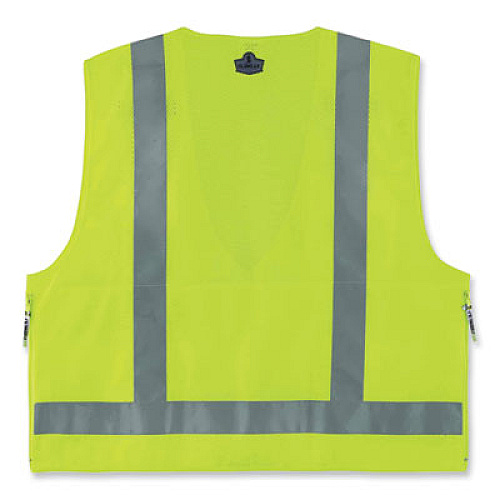 ergodyne GloWear 8250Z Class 2 Surveyors Zipper Vest, Polyester, Large/X-Large, Lime (21425)