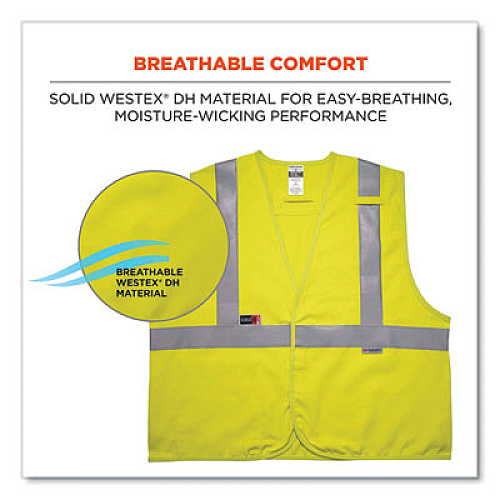 ergodyne GloWear 8261FRHL Class 2 Dual Compliant FR Hook and Loop Safety Vest, Large/X-Large, Lime (21465)