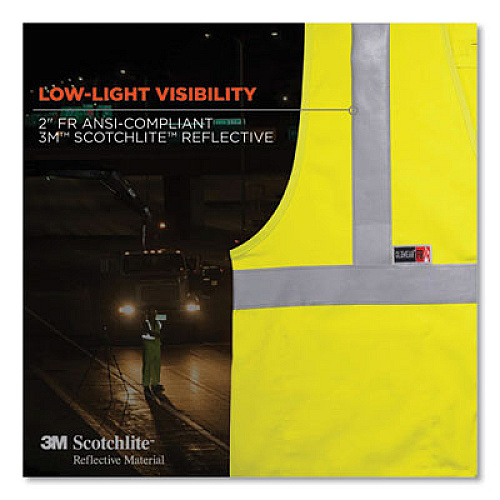 ergodyne GloWear 8261FRHL Class 2 Dual Compliant FR Hook and Loop Safety Vest, 2X-Large/3X-Large, Lime (21467)