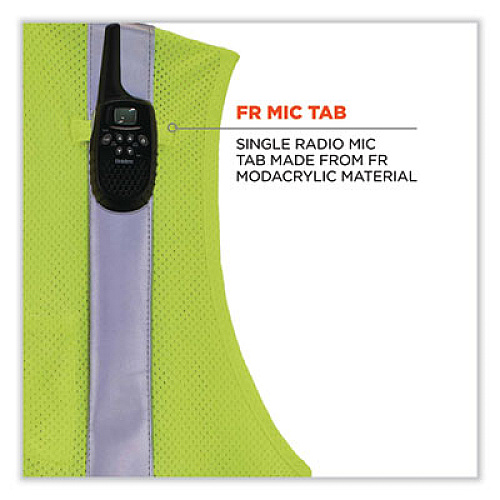 ergodyne GloWear 8260FRHL Class 2 FR Safety Hook and Loop Vest, Modacrylic/Kevlar, 4X-Large/5X-Large, Lime (21499)