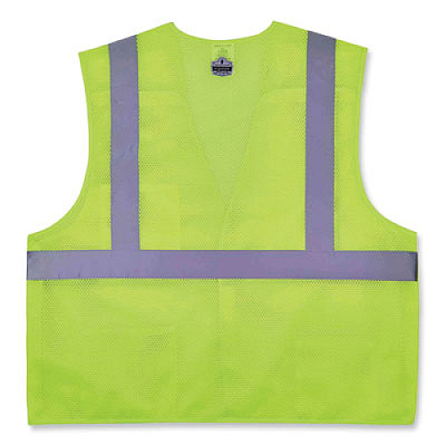 ergodyne GloWear 8217BA Class 2 Breakaway Mesh Vest, Polyester, Small/Medium, Lime (21523)