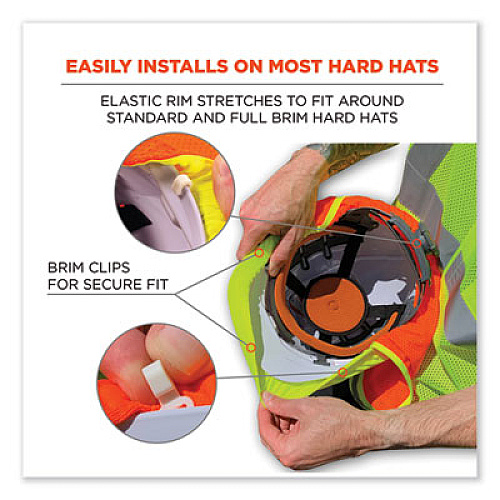 ergodyne GloWear 8005 Hi-Vis Hard Hat Neck Shade, 20 x 12.5, Orange (29051)