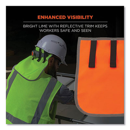 ergodyne GloWear 8006 Hi-Vis Hard Hat Neck Shade, 12.25 x 10.5, Orange (29061)