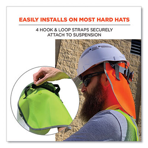 ergodyne GloWear 8006 Hi-Vis Hard Hat Neck Shade, 12.25 x 10.5, Lime (29063)
