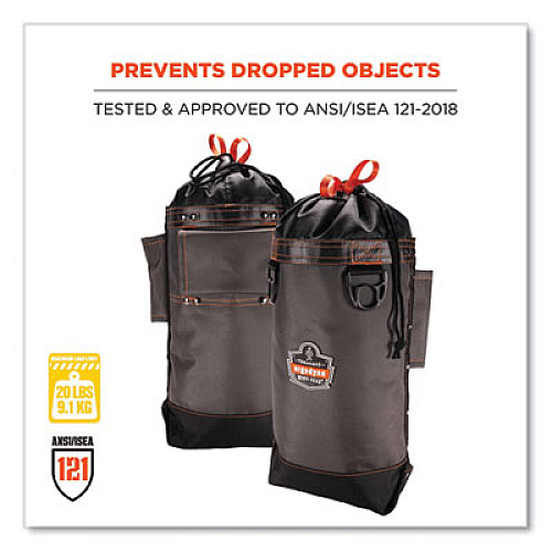 ergodyne Arsenal 5928 Topped Bolt Bag Tool Pouch, Tall, 5 x 10 x 13, Ballistic Polyester, Black/Gray (13428)