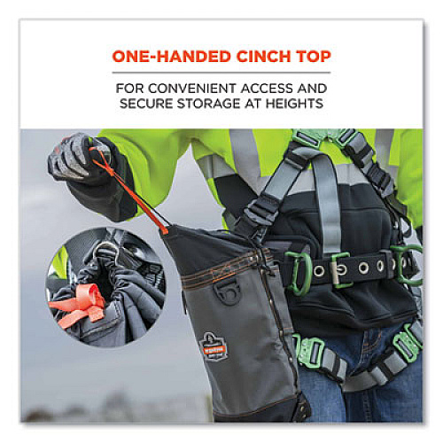 ergodyne Arsenal 5928 Topped Bolt Bag Tool Pouch, Tall, 5 x 10 x 13, Ballistic Polyester, Black/Gray (13428)