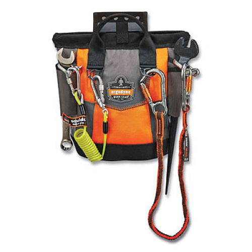 ergodyne Arsenal 5527 Premium Topped Tool Pouch with Hinged Closure, 6 x 10 x 11.5, Polyester, Orange (13627)