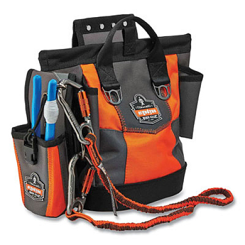 ergodyne Arsenal 5527 Premium Topped Tool Pouch with Hinged Closure, 6 x 10 x 11.5, Polyester, Orange (13627)