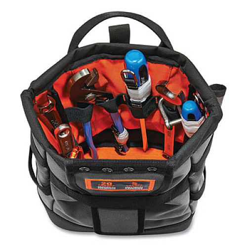 ergodyne Arsenal 5527 Premium Topped Tool Pouch with Hinged Closure, 6 x 10 x 11.5, Polyester, Orange (13627)