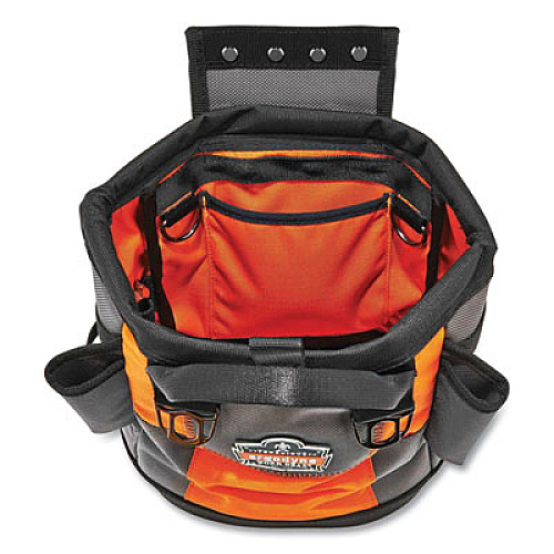 ergodyne Arsenal 5527 Premium Topped Tool Pouch with Hinged Closure, 6 x 10 x 11.5, Polyester, Orange (13627)