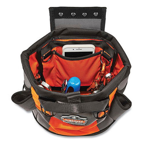 ergodyne Arsenal 5527 Premium Topped Tool Pouch with Hinged Closure, 6 x 10 x 11.5, Polyester, Orange (13627)