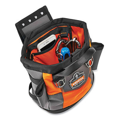 ergodyne Arsenal 5527 Premium Topped Tool Pouch with Hinged Closure, 6 x 10 x 11.5, Polyester, Orange (13627)