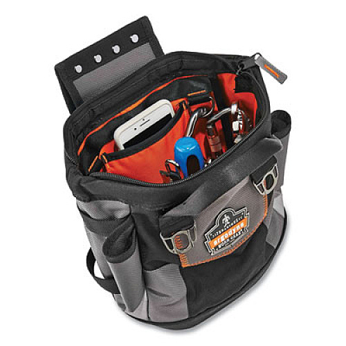 ergodyne Arsenal 5517 Premium Topped Tool Pouch with Zipper, 6 x 10 x 11.5, Polyester, Black (13647)